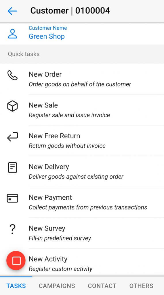 Dynamics Mobile Van-sales screenshot activities